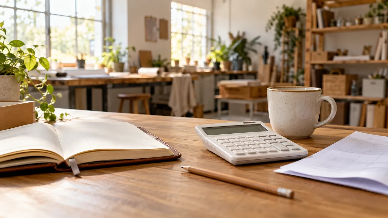 Illustration générée par IA : un bureau de calcul de paie fictif