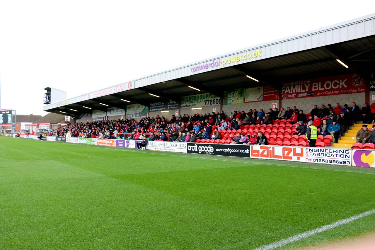La tribune Highbury du stade de Fleetwood en octobre 2017