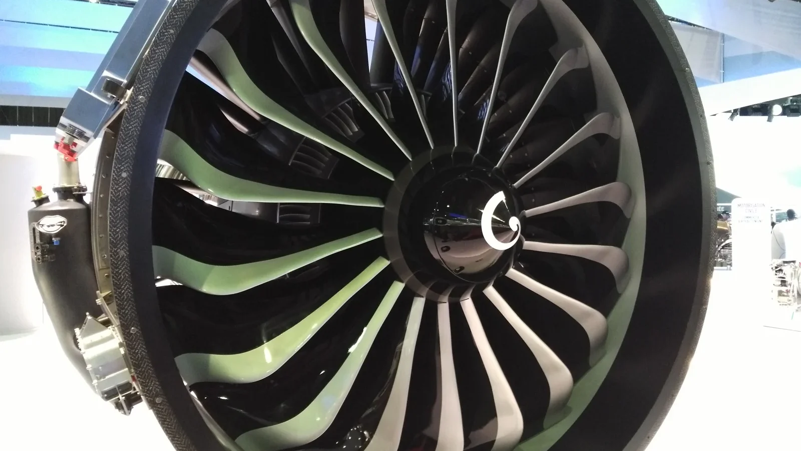 La soufflante d’un moteur LEAP exposée au Salon du Bourget de 2017
