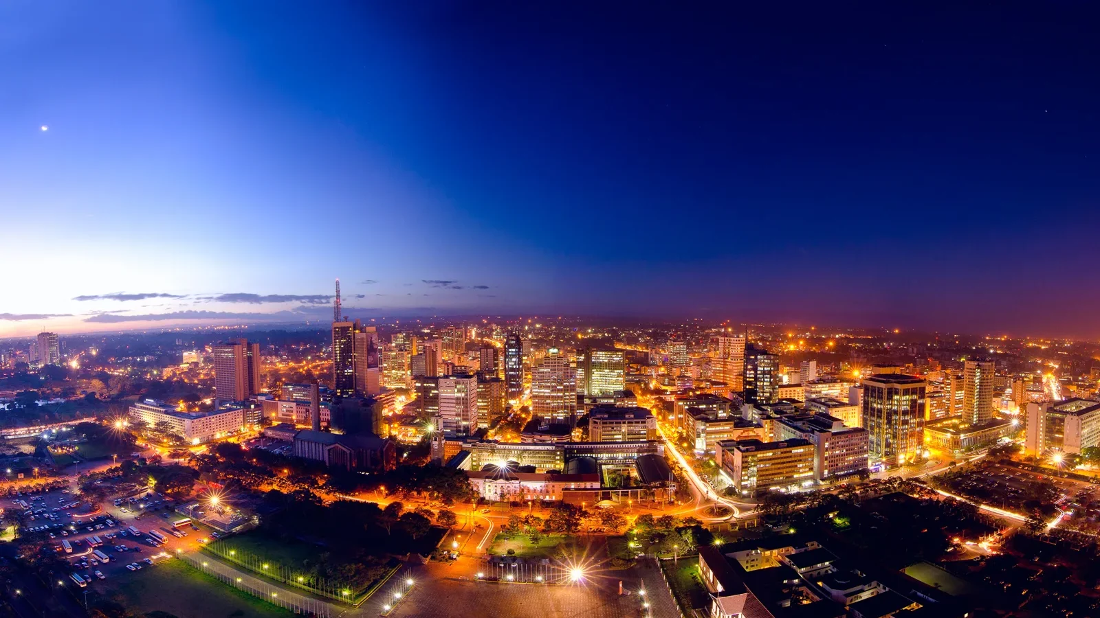Les immeubles de Nairobi au crépuscule, sur une vue d’archive de 2013.
